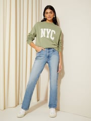Friends Like These Khaki Green Long Sleeve Crew Neck Sweatshirt - Image 3 of 4