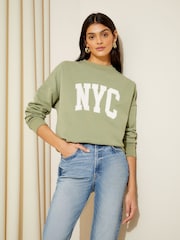 Friends Like These Khaki Green Long Sleeve Crew Neck Sweatshirt - Image 4 of 4