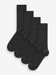 Black Pattern Modal Signature Socks 4 Pack - Image 1 of 3