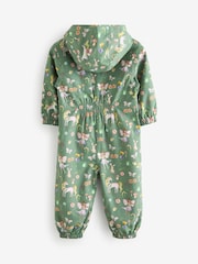 Khaki Unicorn Waterproof Fleece Zip Lined Hooded Puddlesuit (3mths-7yrs) - Image 6 of 8