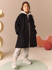 Black Relaxed Fit Overcoat (3-16yrs) - Image 1 of 10