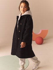 Black Relaxed Fit Overcoat (3-16yrs) - Image 2 of 10