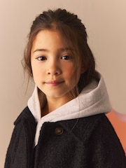 Black Relaxed Fit Overcoat (3-16yrs) - Image 4 of 10