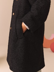 Black Relaxed Fit Overcoat (3-16yrs) - Image 5 of 10