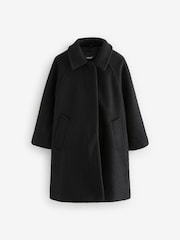 Black Relaxed Fit Overcoat (3-16yrs) - Image 6 of 10