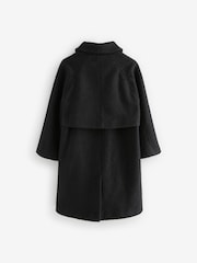 Black Relaxed Fit Overcoat (3-16yrs) - Image 8 of 10
