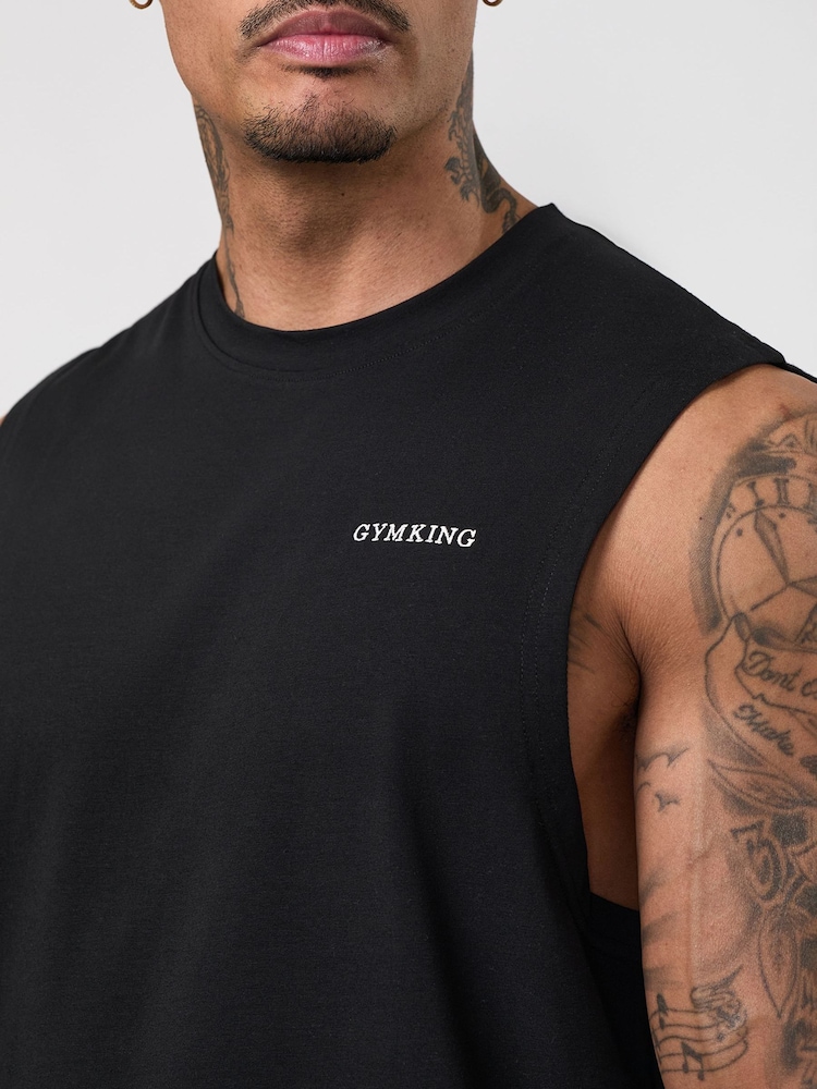 Gym King Black Fundamental Linear Jersey Tank - Image 4 of 4