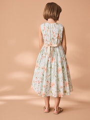 Blue Printed Cotton Prom Dress (3-12yrs) - Image 3 of 4