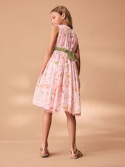 Pink Printed Cotton Prom Dress (3-12yrs) - Image 3 of 8
