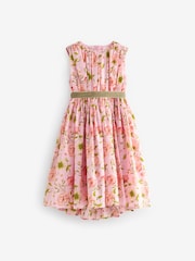 Pink Printed Cotton Prom Dress (3-12yrs) - Image 5 of 8