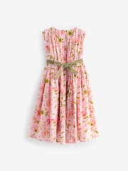Pink Printed Cotton Prom Dress (3-12yrs) - Image 6 of 8