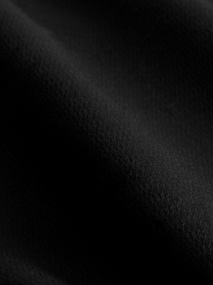 Black Slim Fit Easy Care Textured Single Cuff Smart Shirt - Image 3 of 3