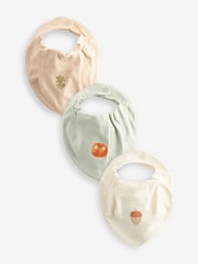 Cream Baby Halloween Dribble 100% Cotton Bibs 3 Pack - Image 1 of 4
