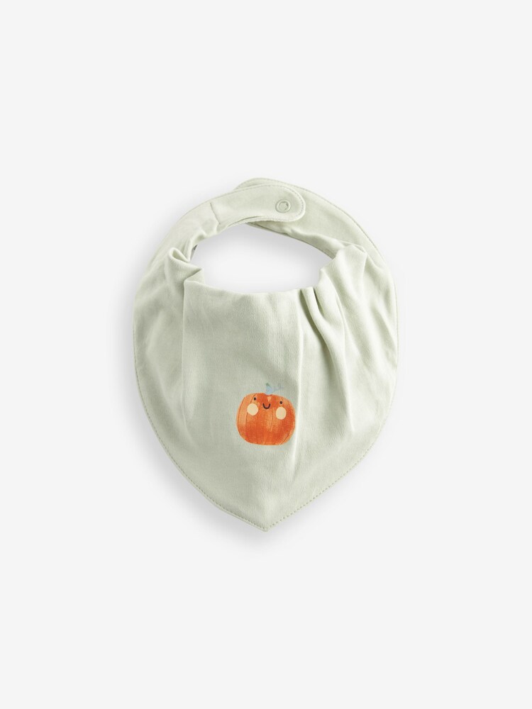 Cream Baby Halloween Dribble 100% Cotton Bibs 3 Pack - Image 4 of 4