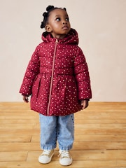Burgundy Red Shower Resistant Foil Skirted Coat (3mths-7yrs) - Image 1 of 5