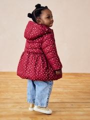 Burgundy Red Shower Resistant Foil Skirted Coat (3mths-7yrs) - Image 2 of 5