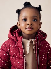 Burgundy Red Shower Resistant Foil Skirted Coat (3mths-7yrs) - Image 4 of 5