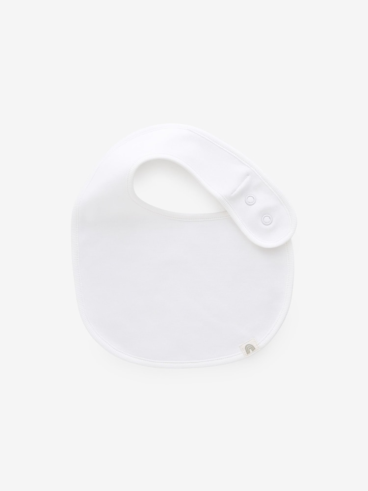 White 100% Cotton Baby Bibs 5 Pack - Image 2 of 4