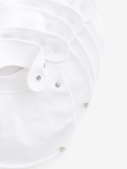 White 100% Cotton Baby Bibs 5 Pack - Image 3 of 4