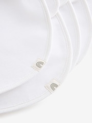White 100% Cotton Baby Bibs 5 Pack - Image 4 of 4