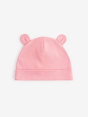 Pink Baby Beanie 100% Cotton Hats 3 Pack (0-18mths) - Image 2 of 5