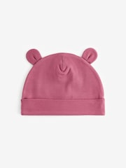 Pink Baby Beanie 100% Cotton Hats 3 Pack (0-18mths) - Image 3 of 5