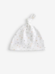 White Animals Baby Tie Top 100% Cotton Hats 3 Pack (0-12mths) - Image 2 of 3