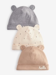 Neutral Milk Club Beanie Jersey Baby Hats 3 Pack (0-12mths) - Image 1 of 5