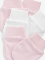 Pink Baby Scratch Mitts 100% Cotton 3 Pack - Image 4 of 4