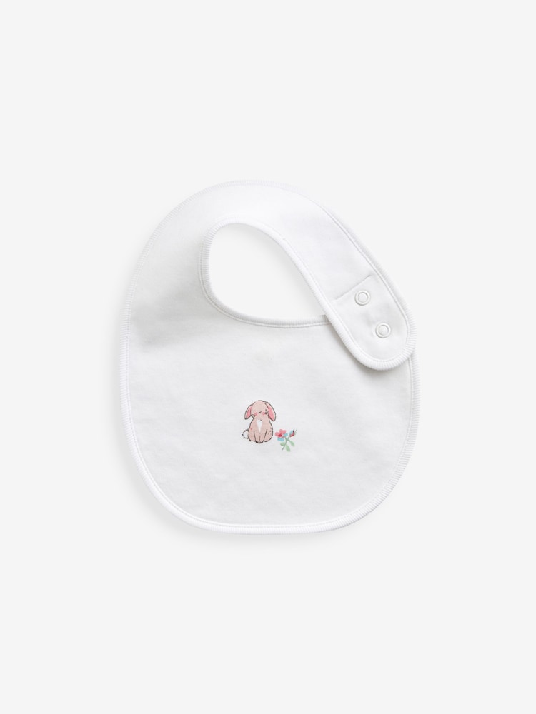 Pink Baby 100% Cotton Bibs 3 Pack - Image 3 of 4
