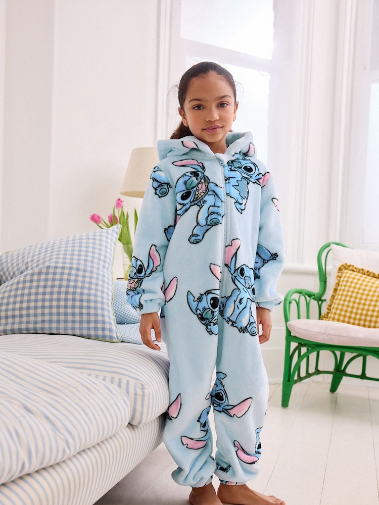 Blue Lilo & Stitch License Fleece All-In-One (3-16yrs) - Image 1 of 7