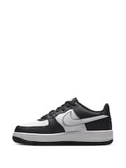 Nike Black/Grey Air Force 1 LV8 2 Youth Trainers - Image 2 of 10