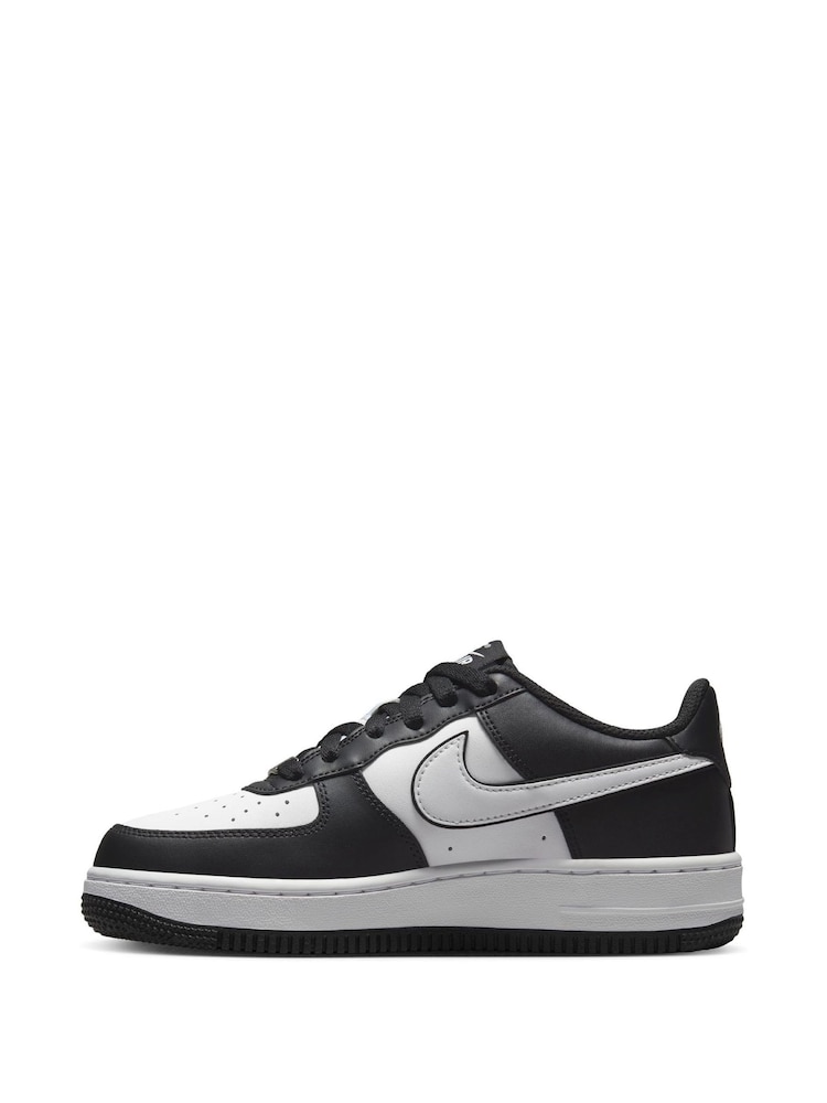 Nike Black/Grey Air Force 1 LV8 2 Youth Trainers - Image 2 of 10