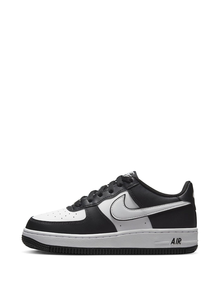 Nike Black/Grey Air Force 1 LV8 2 Youth Trainers - Image 4 of 10