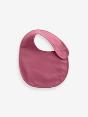 Pink Plain Baby 100% Cotton Bibs 5 Pack - Image 4 of 7