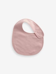 Pink Plain Baby 100% Cotton Bibs 5 Pack - Image 5 of 7