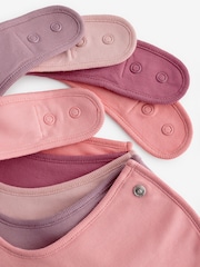 Pink Plain Baby 100% Cotton Bibs 5 Pack - Image 7 of 7