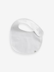 White 100% Cotton Baby Bibs 3 Pack - Image 2 of 2