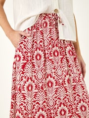 Roman Red Block Print Printed Skirt - Image 5 of 5