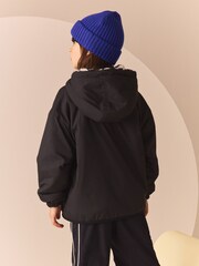 Black/White Reversible Aztec Printed Borg Fleece and Nylon Jacket (3-12yrs) - Image 5 of 7