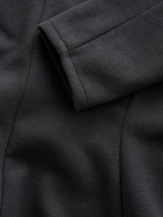 Black Long Sleeved V-Neck Peplum Knit Look Top - Image 8 of 8