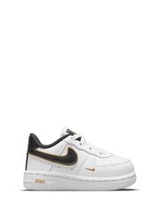 Nike White/Black/Gold Air Force 1 Trainers - Image 1 of 9