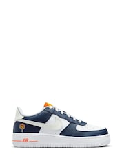 Nike Blue Air Force 1 Youth Trainers - Image 1 of 12