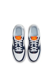 Nike Blue Air Force 1 Youth Trainers - Image 8 of 12