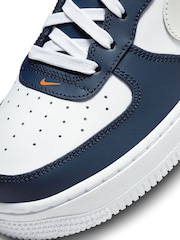 Nike Blue Air Force 1 Youth Trainers - Image 9 of 12
