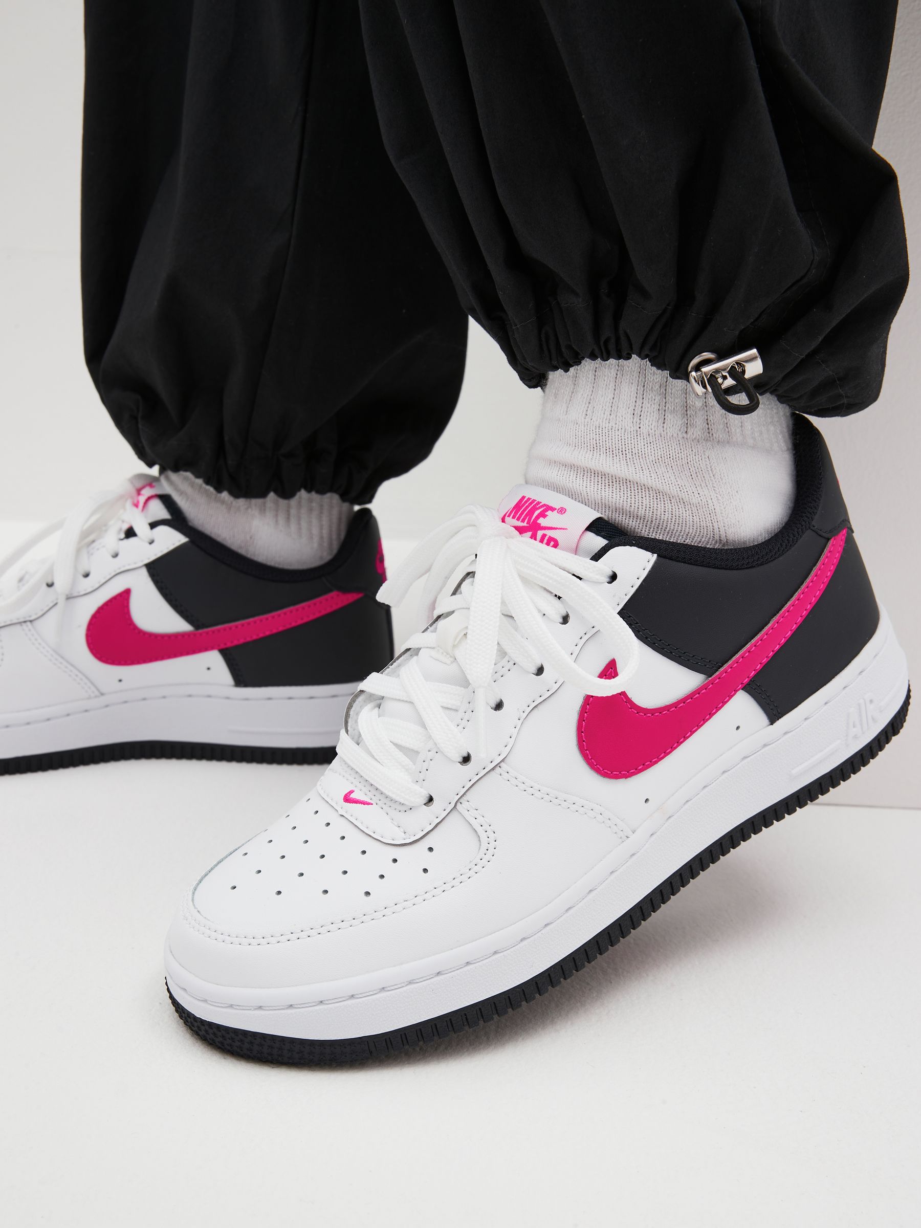 Pink black and white air forces discount