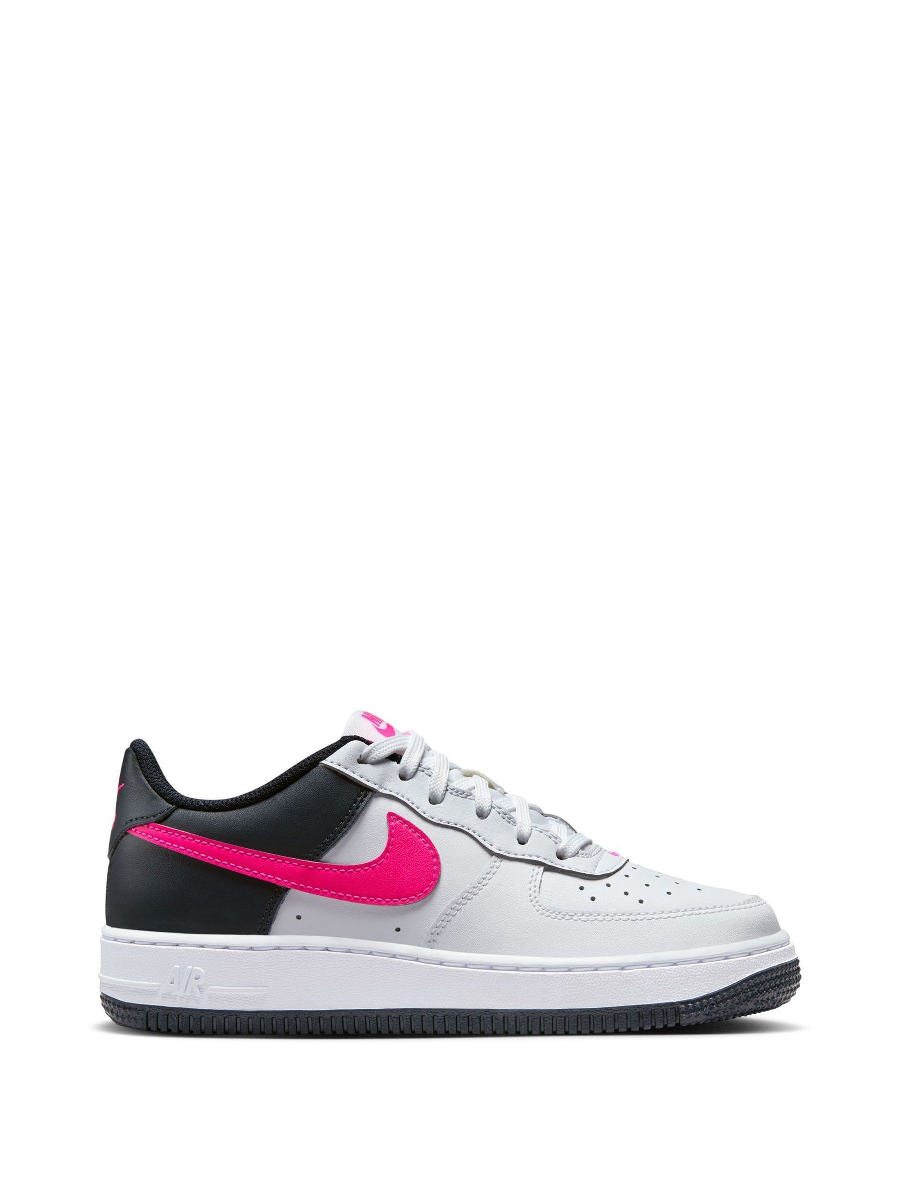 Buy Nike Grey Pink White Air Force 1 Youth Trainers from Next Luxembourg