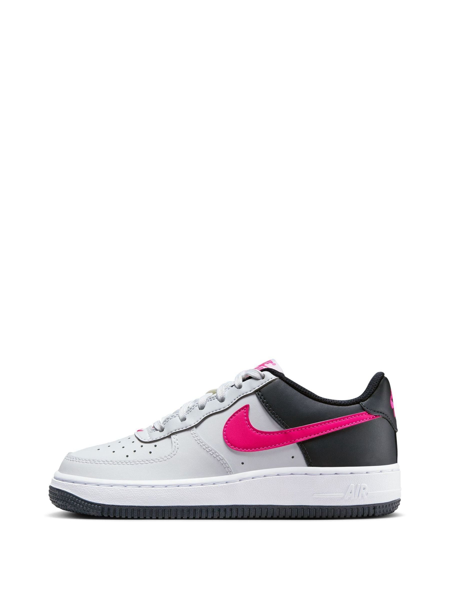 Buy Nike Grey Pink White Air Force 1 Youth Trainers from Next Luxembourg