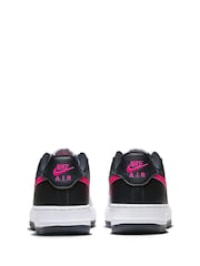 Nike Grey/Pink/White Air Force 1 Youth Trainers - Image 6 of 10