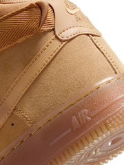Nike Tan Brown Air Force 1 High LV8 3 Youth Trainers - Image 10 of 10